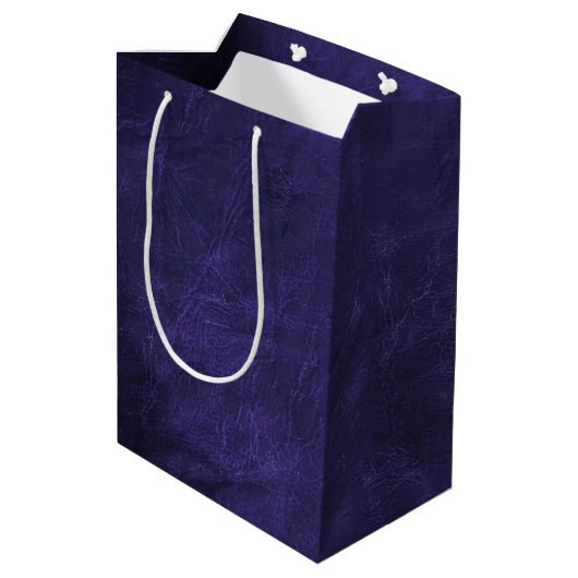 Sac Cadeau Moyen Code QR Anniversaire Sur Cuir Violet (Dos Angle)
