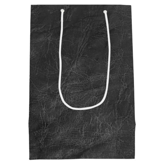 Sac Cadeau Moyen Code QR Anniversaire sur le cuir noir (Dos)