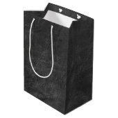 Sac Cadeau Moyen Code QR Anniversaire sur le cuir noir (Dos Angle)