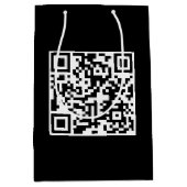 Sac Cadeau Moyen Code QR Anniversaire sur noir (Devant)