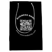 Sac Cadeau Moyen Code QR avec nom d'entreprise Texte circulaire gra (Devant)