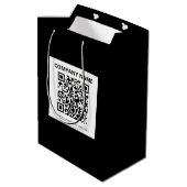 Sac Cadeau Moyen Code QR éditable et design simple personnalisable (Dos Angle)