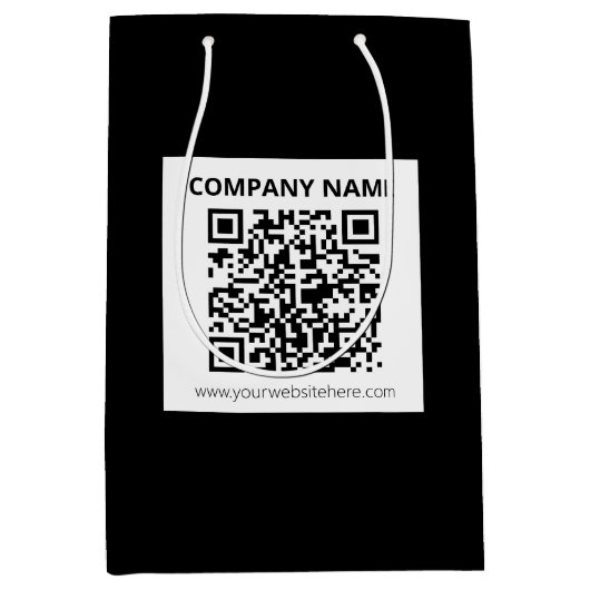 Sac Cadeau Moyen Code QR modifiable & Conception simple et personna (Devant)