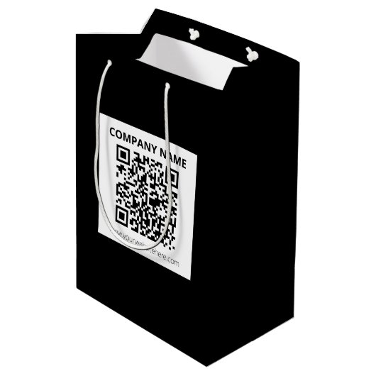 Sac Cadeau Moyen Code QR modifiable & Conception simple et personna (Dos Angle)
