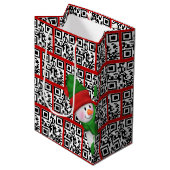 Sac Cadeau Moyen Codes QR Joyeux Vacances (Devant Angle)