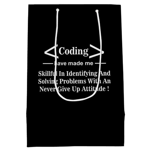 Sac Cadeau Moyen Codeur Programmeur Développeur Codeur Coding (Dos)