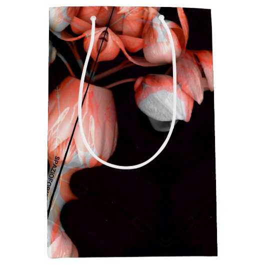 Sac Cadeau Moyen "Coeur blanc en noir du soleil" (Devant)