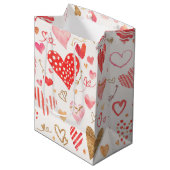 Sac Cadeau Moyen coeur d'aquarelle (Devant Angle)