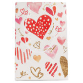 Sac Cadeau Moyen coeur d'aquarelle (Devant)