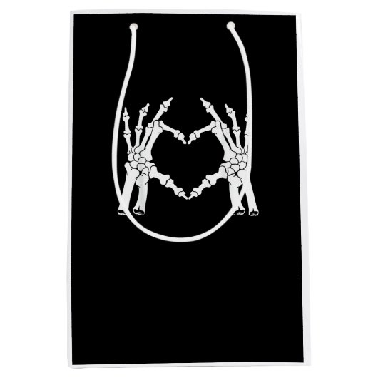 Sac Cadeau Moyen Coeur - Halloween Squelette main (Devant)
