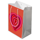 Sac Cadeau Moyen Coeur rose et rouge (Dos Angle)