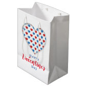 Sac Cadeau Moyen Coeur rouge et bleu (Devant Angle)
