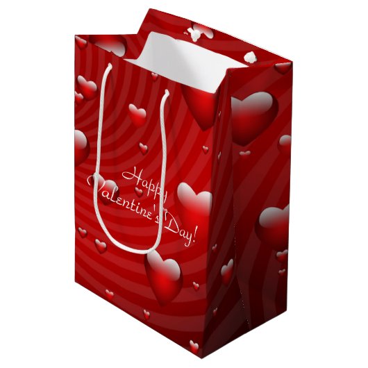Sac Cadeau Moyen coeur Saint Valentin (Devant Angle)