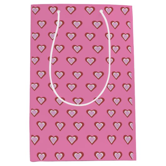 Sac Cadeau Moyen Cœurs (Devant)