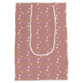 Sac Cadeau Moyen Coeurs à thème arc-en-ciel rose (Dos)