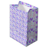 Sac Cadeau Moyen Coeurs aquarelle (Devant Angle)