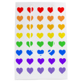 Sac Cadeau Moyen Coeurs arc-en-ciel romantiques (Dos)