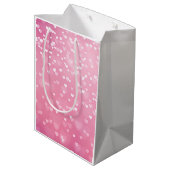 Sac Cadeau Moyen Cœurs blancs roses Anniversaire (Dos Angle)