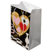 Sac Cadeau Moyen Coeurs d'amour (Dos Angle)
