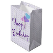 Sac Cadeau Moyen Coeurs d'anniversaire (Devant Angle)