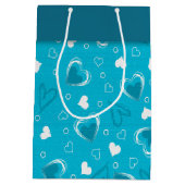 Sac Cadeau Moyen Coeurs de bleu de Saint-Valentin (Dos)