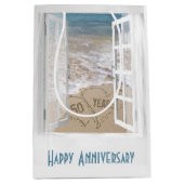 Sac Cadeau Moyen Coeurs de plage du 50e anniversaire (Devant)