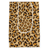 Sac Cadeau Moyen Coeurs et Empreintes de léopard roses pétillants (Dos)