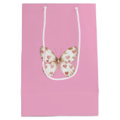 Sac Cadeau Moyen Coeurs papillon rose fille Anniversaire (Dos)