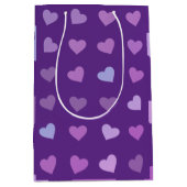SAC CADEAU MOYEN COEURS PASTEL PURPLE (Devant)