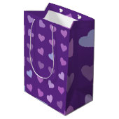 SAC CADEAU MOYEN COEURS PASTEL PURPLE (Dos Angle)