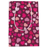 Sac Cadeau Moyen Coeurs roses (Devant)