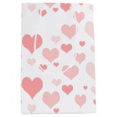 Sac Cadeau Moyen Coeurs roses (Devant)