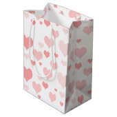 Sac Cadeau Moyen Coeurs roses (Dos Angle)