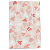 Sac Cadeau Moyen Coeurs roses mignons Saint Valentin (Devant)