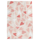 Sac Cadeau Moyen Coeurs roses mignons Saint Valentin (Dos)