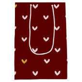 Sac Cadeau Moyen Coeurs rouge rose rose or (Dos)