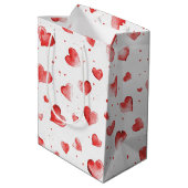 Sac Cadeau Moyen Coeurs rouges (Dos Angle)