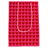 Sac Cadeau Moyen Coeurs rouges en rose (Dos)