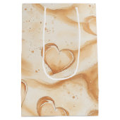 Sac Cadeau Moyen Cœurs Tropicaux sur la Plage de Mariage de Sable (Dos)