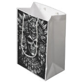 Sac Cadeau Moyen Coiffe de crâne aztèque par BurnsInHell (Devant Angle)