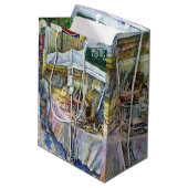 Sac Cadeau Moyen Coin de Flying Pig Farm et Wine a Bit. (Dos Angle)