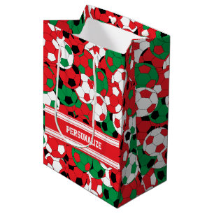Sac Cadeau Moyen Collage de balle de football de Noël