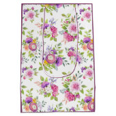 Sac Cadeau Moyen Collage de renoncules de printemps et de roses (Dos)