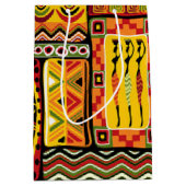 Sac Cadeau Moyen Collage d'impression couleur Motif africain (Devant)