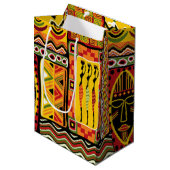 Sac Cadeau Moyen Collage d'impression couleur Motif africain (Devant Angle)