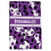 Sac Cadeau Moyen Collage pourpre de ballon de football (Devant)