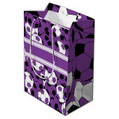 Sac Cadeau Moyen Collage pourpre de ballon de football (Dos Angle)