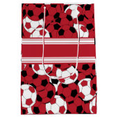 Sac Cadeau Moyen Collage rouge foncé de ballon de football (Dos)