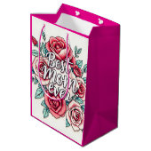 Sac Cadeau Moyen Collection de cadeaux de luxe floral populaire (Dos Angle)