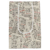 Sac Cadeau Moyen Collection de cartes de bibliothèque ancienne (Dos)